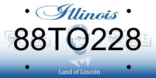 88TO228 Illinois License Plate