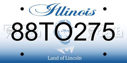 88TO275 Illinois License Plate