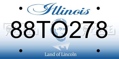 88TO278 Illinois License Plate