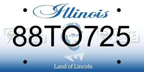 88TO725 Illinois License Plate
