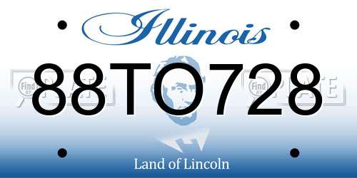 88TO728 Illinois License Plate