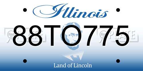88TO775 Illinois License Plate