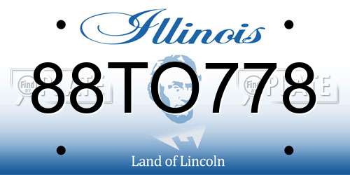 88TO778 Illinois License Plate