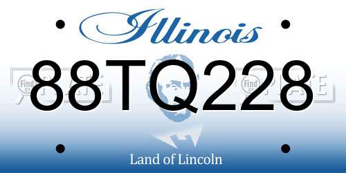 88TQ228 Illinois License Plate