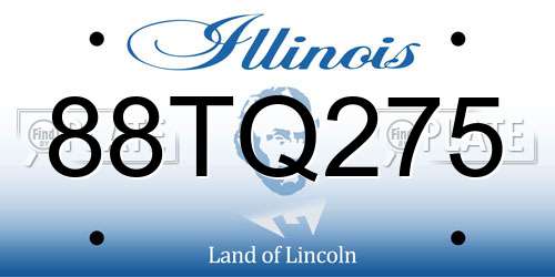 88TQ275 Illinois License Plate