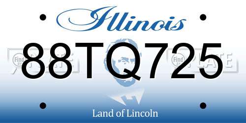 88TQ725 Illinois License Plate
