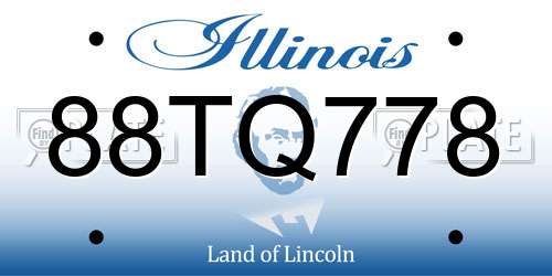88TQ778 Illinois License Plate