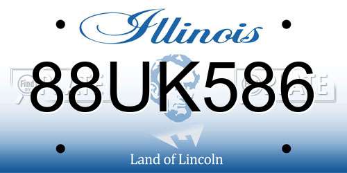 88UK586 Illinois License Plate