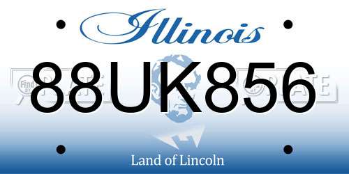 88UK856 Illinois License Plate
