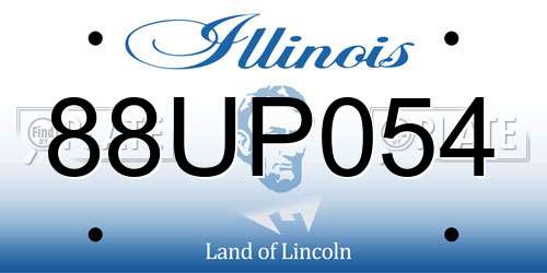 88UP054 Illinois License Plate