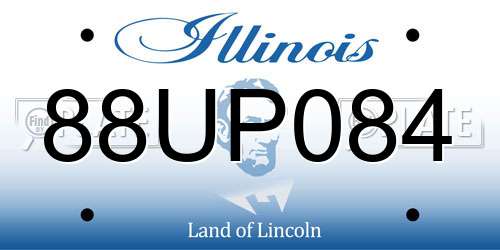 88UP084 Illinois License Plate