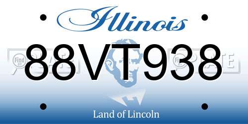 88VT938 Illinois License Plate