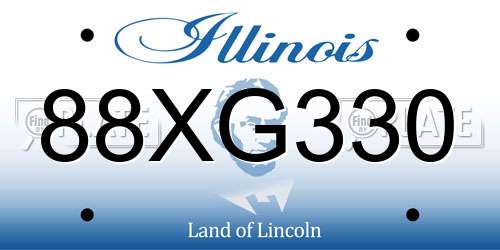 88XG330 Illinois License Plate