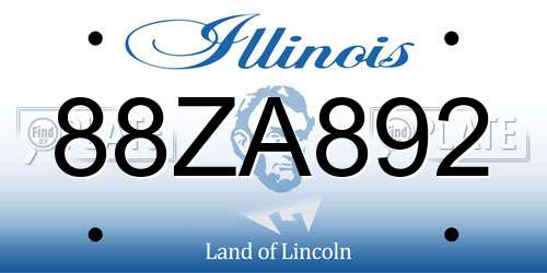 88ZA892 Illinois License Plate