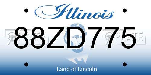 88ZD775 Illinois License Plate