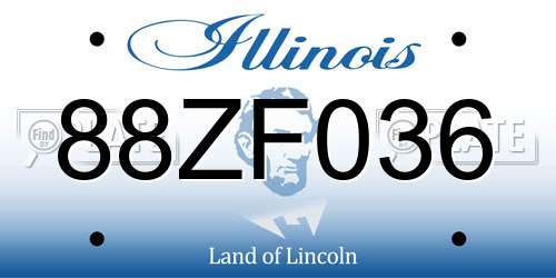 88ZF036 Illinois License Plate