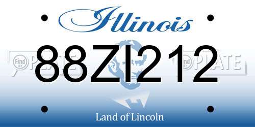 88ZI212 Illinois License Plate