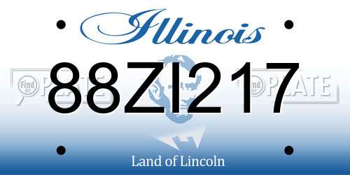 88ZI217 Illinois License Plate
