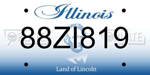 88ZI819 Illinois License Plate