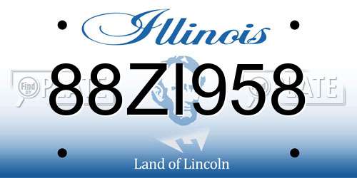 88ZI958 Illinois License Plate