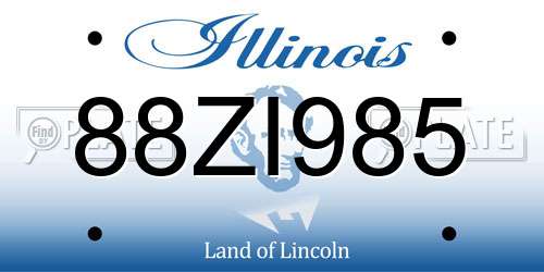 88ZI985 Illinois License Plate