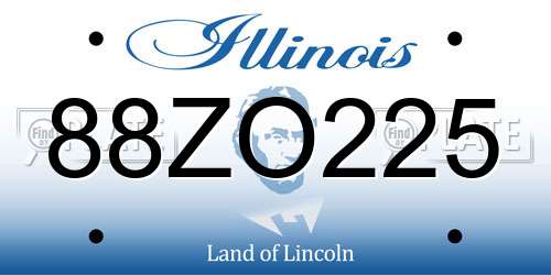 88ZO225 Illinois License Plate