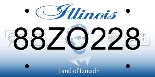 88ZO228 Illinois License Plate