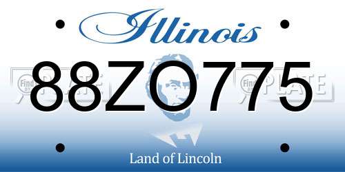 88ZO775 Illinois License Plate