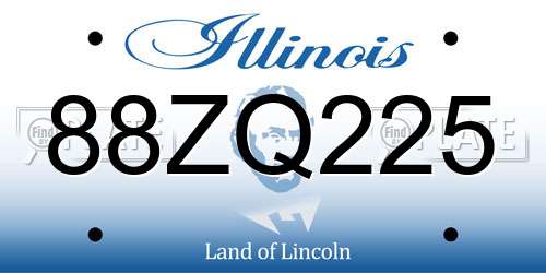 88ZQ225 Illinois License Plate