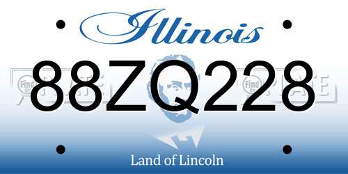 88ZQ228 Illinois License Plate