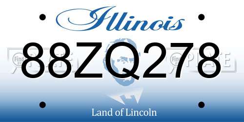 88ZQ278 Illinois License Plate