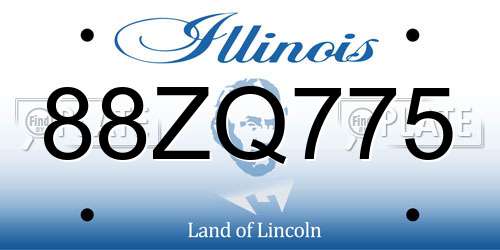 88ZQ775 Illinois License Plate