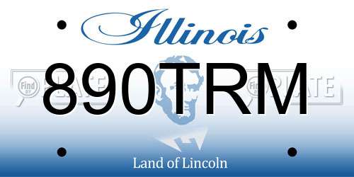 890TRM Illinois License Plate