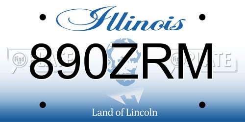 890ZRM Illinois License Plate