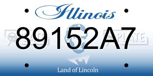 89152A7 Illinois License Plate