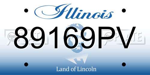 89169PV Illinois License Plate