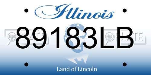 89183LB Illinois License Plate