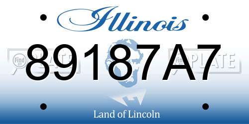 89187A7 Illinois License Plate