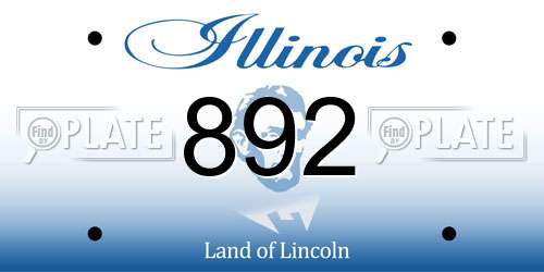 892 Illinois License Plate
