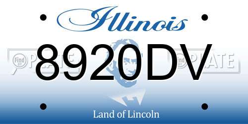 8920DV Illinois License Plate
