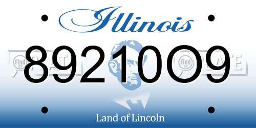 89210O9 Illinois License Plate