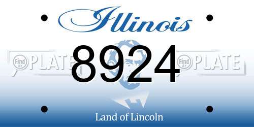 8924 Illinois License Plate