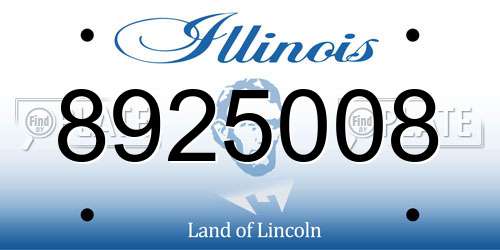 8925008 Illinois License Plate