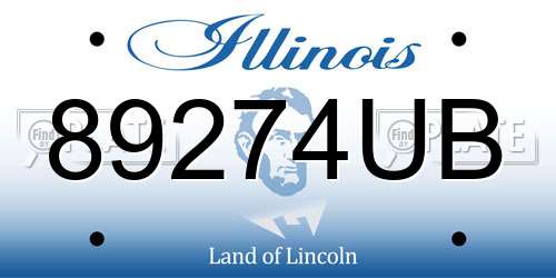 89274UB Illinois License Plate