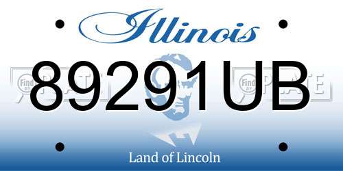 89291UB Illinois License Plate