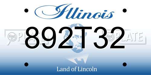 892T32 Illinois License Plate