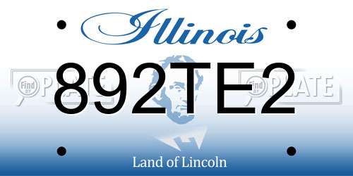 892TE2 Illinois License Plate
