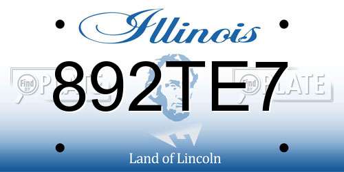 892TE7 Illinois License Plate