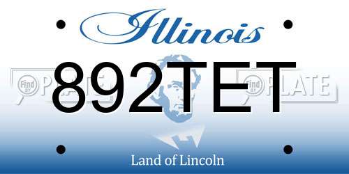 892TET Illinois License Plate
