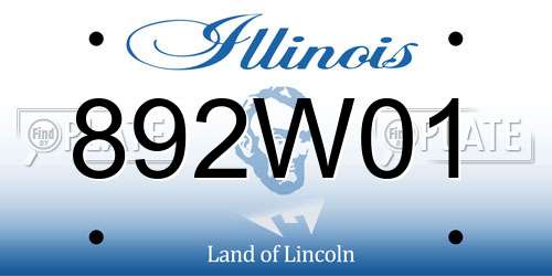 892W01 Illinois License Plate